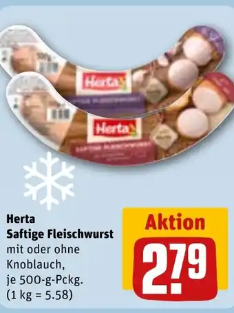 REWE DE Herta Saftige Fleischwurst tilbud