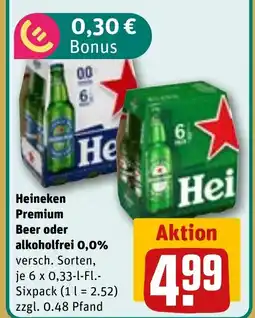REWE DE Heineken Premium Beer oder alkoholfrei 0,0% tilbud
