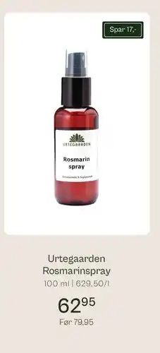 Helsam Urtegaarden Rosmarinspray tilbud