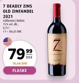 Scandinavian Park 7 Deadly Zins old zinfandel 2021 tilbud