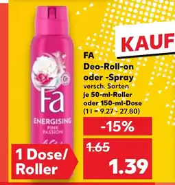 Kaufland DE FA Deo-Roll-on oder -Spray tilbud