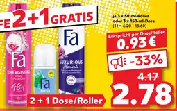 Kaufland DE FA Deo-Roll-on oder -Spray tilbud