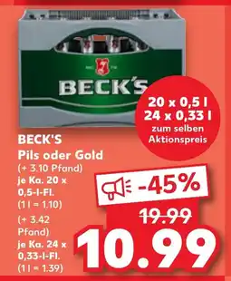 Kaufland DE BECK'S Pils oder Gold tilbud