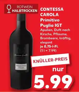 Kaufland DE CONTESSA CAROLA Primitivo Puglia IGT tilbud