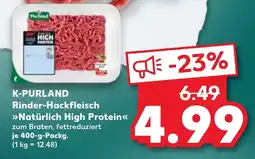 Kaufland DE K-PURLAND Rinder-Hackfleisch Natürlich High Protein tilbud