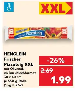 Kaufland DE HENGLEIN Frischer Pizzateig XXL tilbud