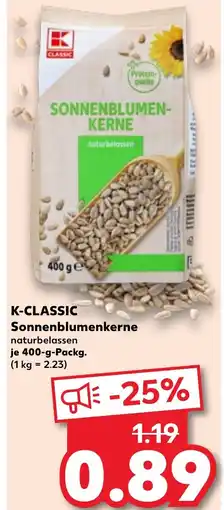 Kaufland DE K-CLASSIC Sonnenblumenkerne tilbud
