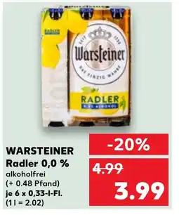 Kaufland DE WARSTEINER Radler 0,0 % tilbud