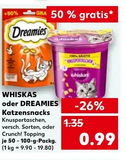 Kaufland DE WHISKAS oder DREAMIES Katzensnacks tilbud