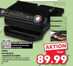 Kaufland DE TEFAL Kontaktgrill OptiGrill GC7058 tilbud