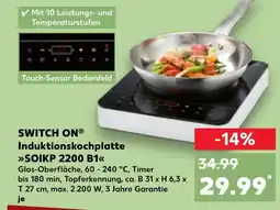 Kaufland DE SWITCH ONⓇ Induktionskochplatte SOIKP 2200 B1 tilbud