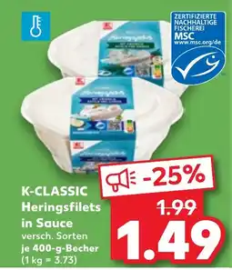 Kaufland DE K-CLASSIC Heringsfilets in Sauce tilbud