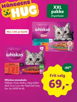 Maxi Zoo Whiskas menuboks tilbud