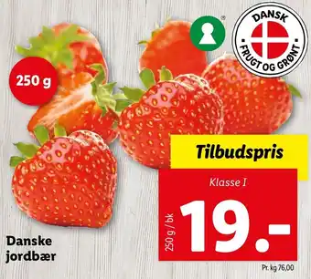 Lidl Danske Jordbær 250 g tilbud