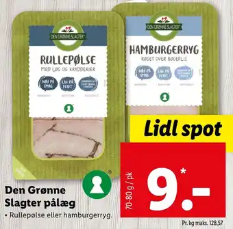 Lidl Den Grønne Slagter Pålæg 70-80 g tilbud