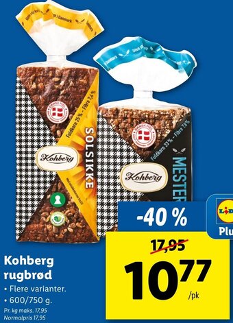 Lidl Kohberg Rugbrød 600/750 g tilbud