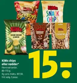 Coop 365 KiMs chips eller nødder tilbud