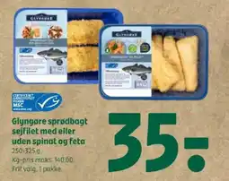Coop 365 Glyngøre sprødbagt sejfilet med eller uden spinat og feta tilbud
