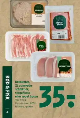Coop 365 Koteletter, XL panerede schnitzler, stegeflæsk eller røget bacon tilbud