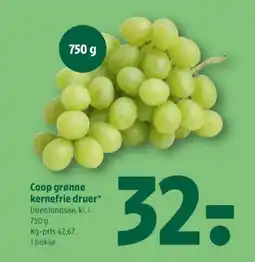 Coop 365 Coop grønne kernefrie druer tilbud