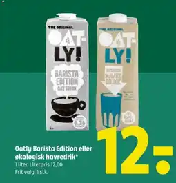 Coop 365 Oatly Barista Edition eller økologisk havredrik tilbud