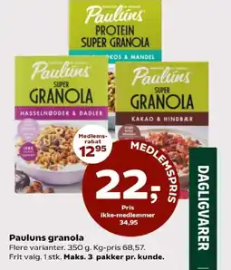 Coop 365 Pauluns granola tilbud