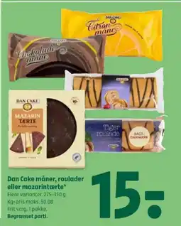 Coop 365 Dan Cake måner, roulader eller mazarintcerte tilbud