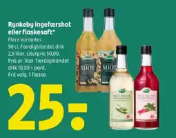Coop 365 Rynkeby ingefæershot eller flaskesaft tilbud