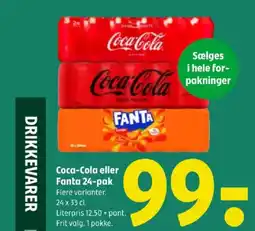 Coop 365 Coca-Cola eller Fanta 24-pak tilbud