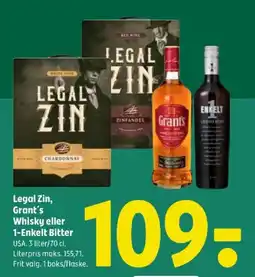 Coop 365 Legal Zin, Grant's Whisky eller 1-Enkelt Bitter tilbud