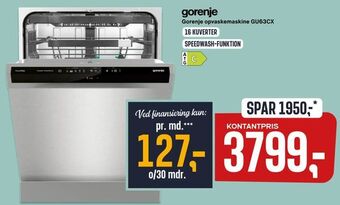 Skousen Gorenje opvaskemaskine GU63CX tilbud