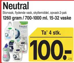 ABC Lavpris Neutral (storvask / flydende vask / skyllemiddel / opvask) tilbud
