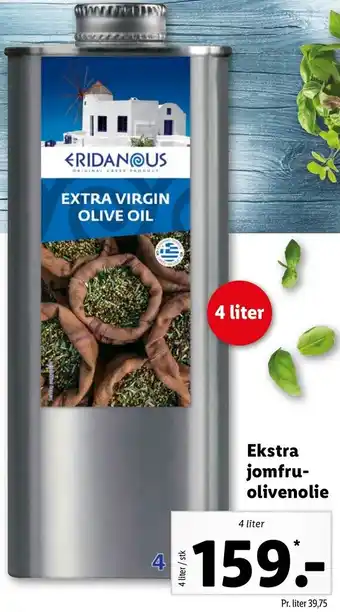 Lidl Ekstra Jomfru Olivenolie 4 Liter tilbud