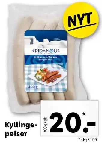 Lidl Kyllinge Pølser 400 g tilbud