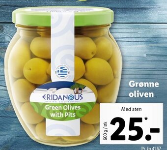 Lidl Grønne Oliven 600 g tilbud