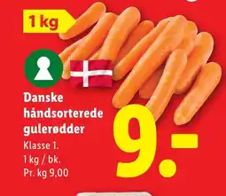 Lidl Danske håndsorterede gulerødder tilbud