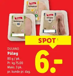Lidl DULANO Pålæg tilbud