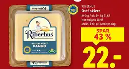 Lidl RIBERHUS Ost i skiver tilbud