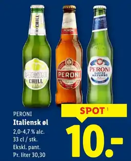 Lidl PERONI Italiensk øl tilbud