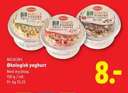 Lidl MILBONA Økologisk yoghurt tilbud