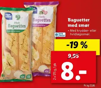 Lidl Baguetter Med Smør 2x175 tilbud