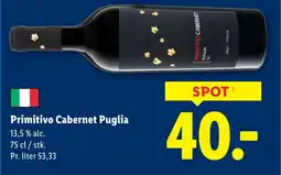 Lidl Primitivo Cabernet Puglia tilbud