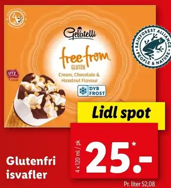 Lidl Glutenfri Isvafler 4x120 ml tilbud