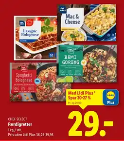 Lidl CHEF SELECT Færdigretter tilbud