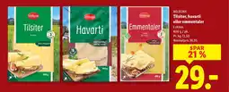 Lidl MILBONA Tilsiter, havarti eller emmentaler tilbud