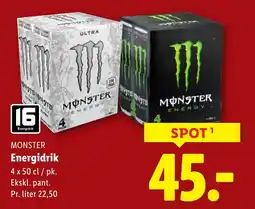 Lidl MONSTER Energidrik tilbud