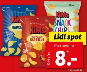 Lidl Kims Chips 90-95 g tilbud