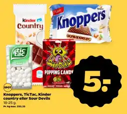 Netto Knoppers, TicTac, Kinder country eller Sour Devils tilbud