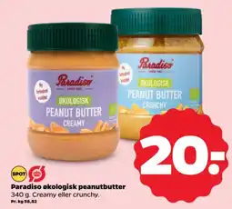 Netto Paradiso økologisk peanutbutter tilbud