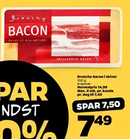 Netto Brunchy bacon i skiver tilbud